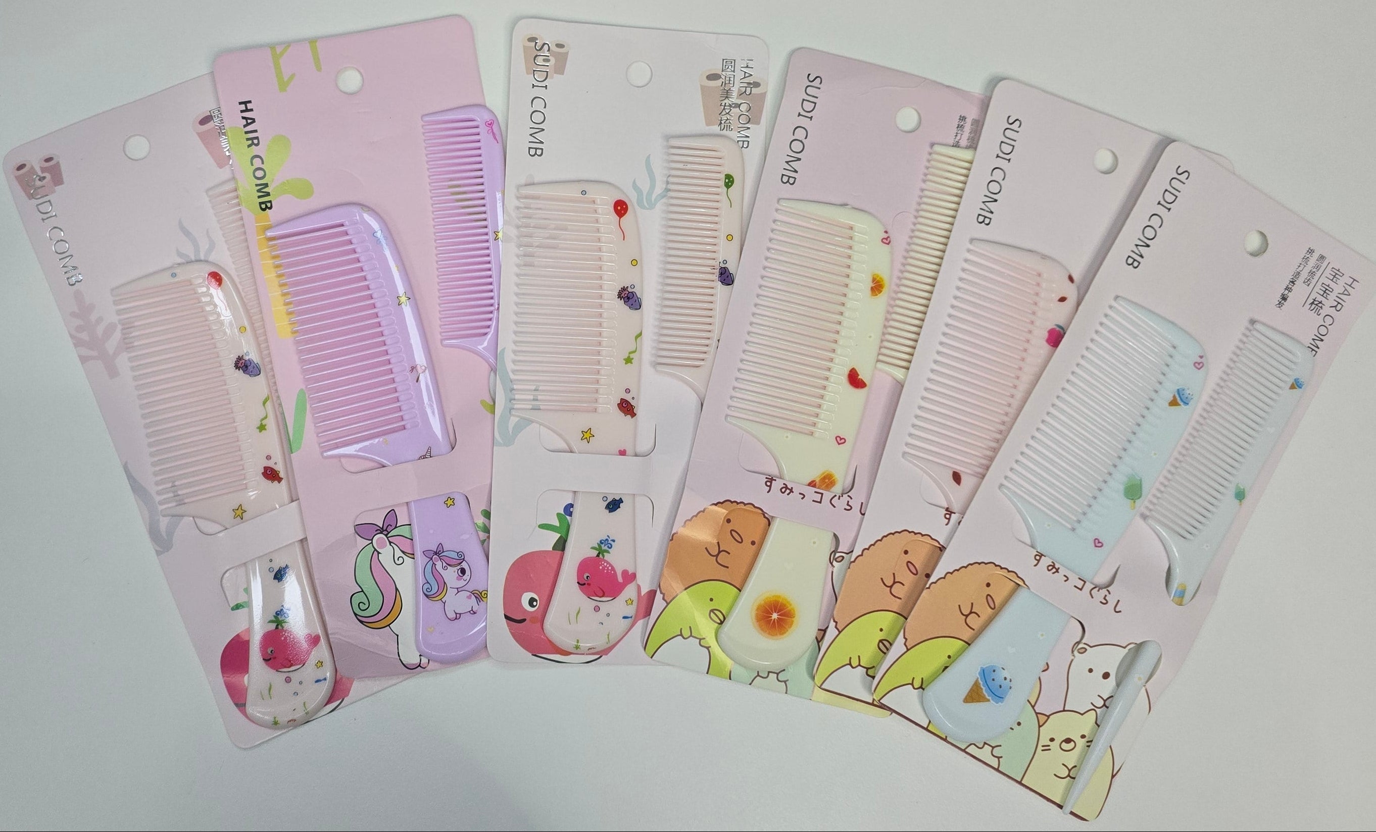 Set of colorful combs 